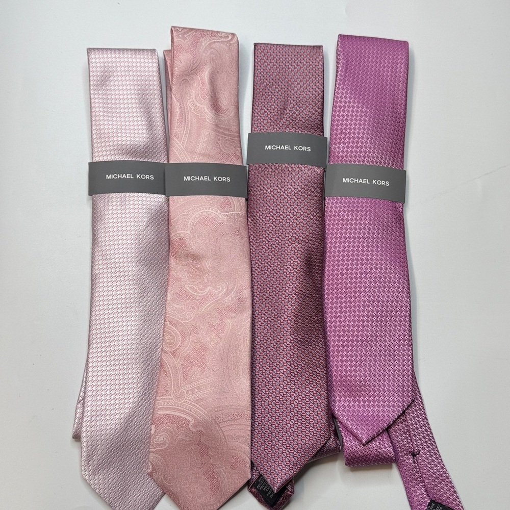 Michael Kors Men's Tie Bundle- Pink and Purple Ties